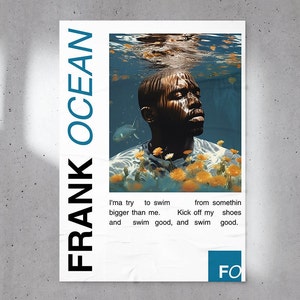 Cartel de concierto de Frank Ocean 'Swim Good' 003 - Descarga digital / Impresión de arte de música conmovedora / Cartel de letras de canciones / Pared imprimible De