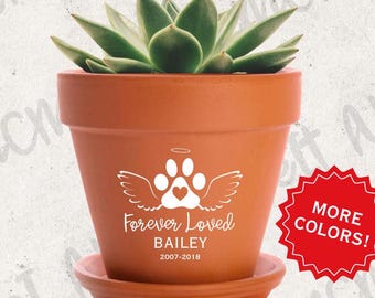 Memorial Gift | Personalized Flower Pot | Celebration of Life | Custom Pet Planter| Pet Memorial Keepsake| Cat Memorial | Dog Memorial  Loss