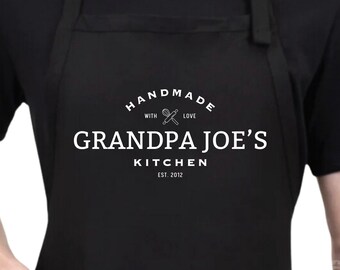 Personalized Apron | Grandpa&#39;s Kitchen Apron | Custom Apron | Grandpa Gift | Kitchen Apron | Fathers Day Gift | Grandpas Apron | Custom Gift