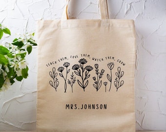 Personalized Teacher Tote Bag | Canvas Tote Bag | Gift Idea | Gift For Her | Teacher Gift | Personalized Gift | Birthday Gift | Custom Gift