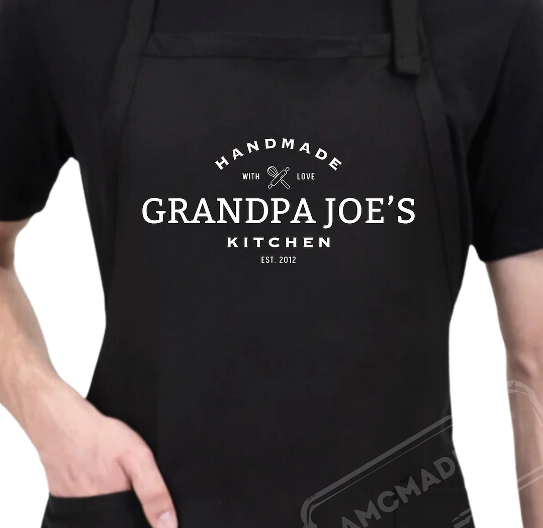 Personalized Apron Grandpa's Kitchen Apron Custom Etsy