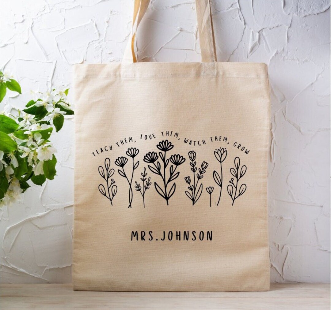 Personalized Teacher Tote Bag | Canvas Tote Bag | Gift Idea | Gift for ...