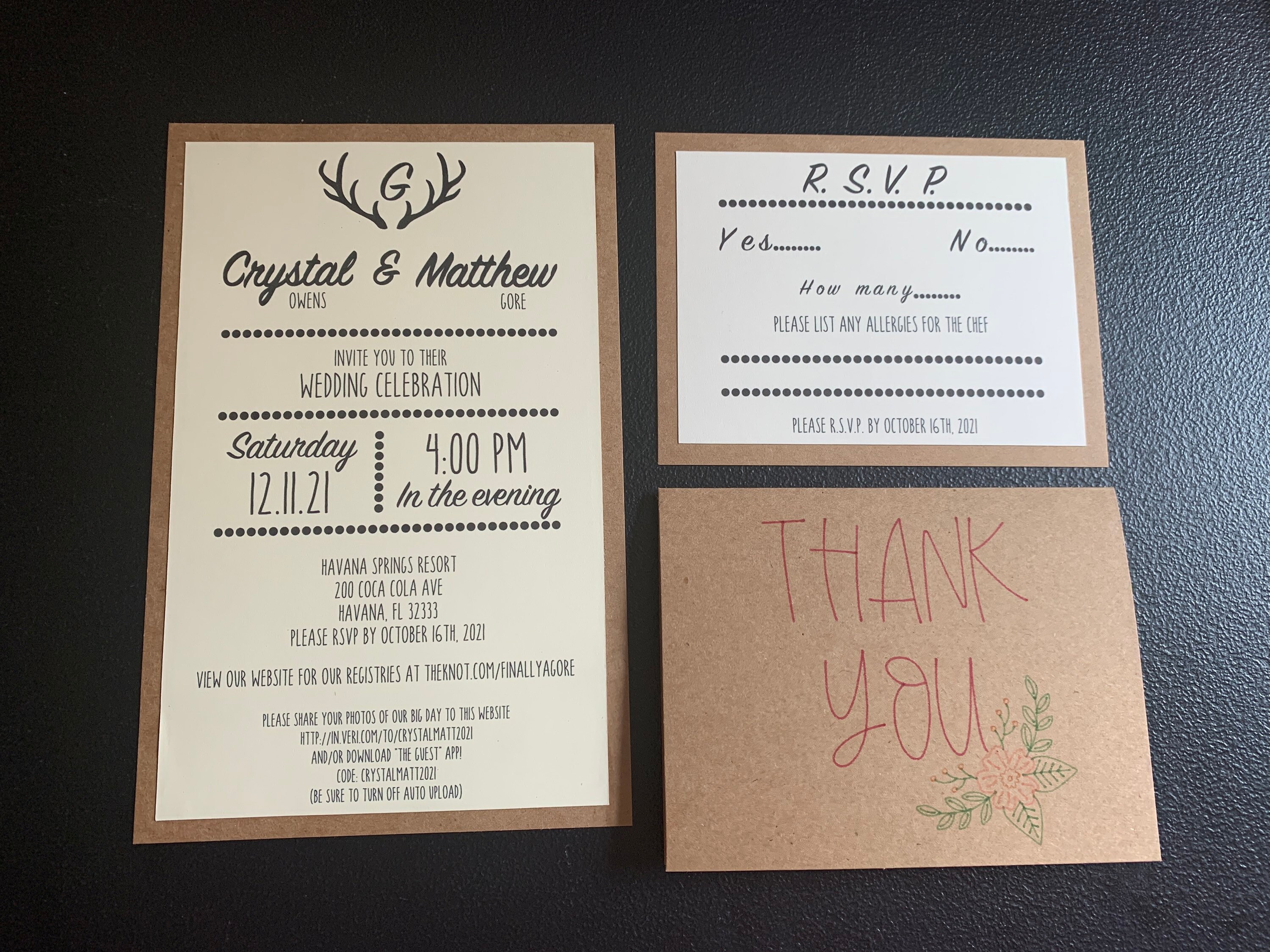 Rustic wedding invitation kit Etsy