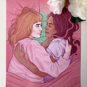 Loving Embrace - Lesbian Couple Art Print