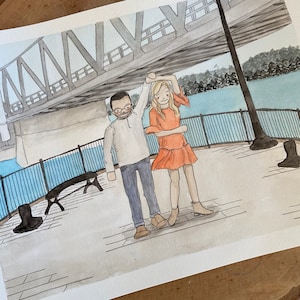 Background or Hand-lettering ADD-ON | Custom Illustrated Family Portrait from Photo | Personalized Hand-painted Watercolor | Commission