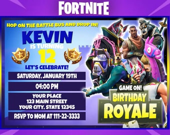 Fortnite Birthday Invitation Template Postermywall