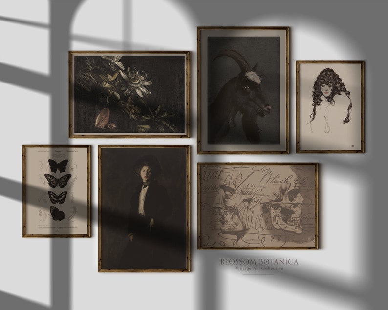 Dark Academia Gallery Wall, Moody Gallery Wall, Vintage Art Prints ...