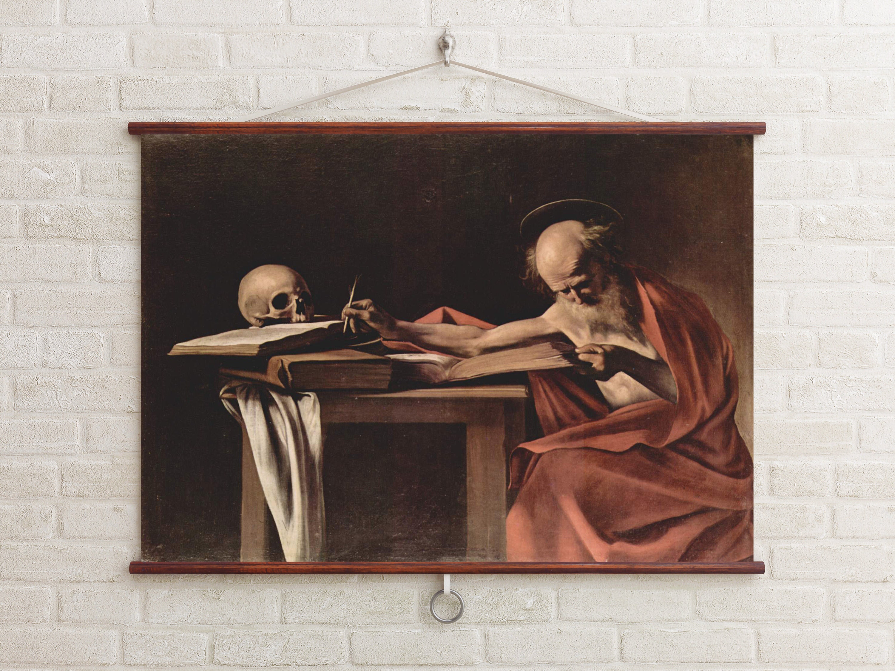 Caravaggio Skull Halloween Art Saint Jerome Writing - Etsy