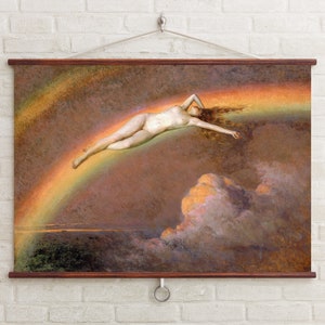 The Spirit of the Rainbow, Henry Mosler, Mythological Woman, Flying Fairy, Greek Mythology, Oil Painting, Witchy Art, LGBTQ Art, 16x20 24x30 image 2