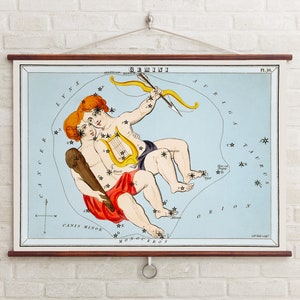 Sidney Hall (1831) Sternbild Zwillinge | Zwillinge Print | Zwillinge Engelchen | Krebs Stier | Astrologie Geschenk | Giclée-Druck | Zwilling Sternzeichen