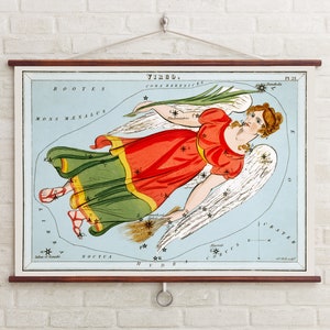 Costellazione della Vergine di Sidney Hall (1831) / Stampa della Vergine / Angelo della Vergine / Idra della Bilancia / Regalo di astrologia / Stampa giclée / Oroscopo dello zodiaco della Vergine