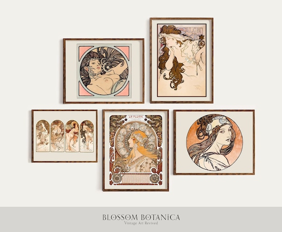 PRINTABLE | Alphonse Maria Mucha Gallery Wall, Art Nouveau Wall Art, Graphic Prints from 1800s, Art Wall, Downloadable Art, Print at Home