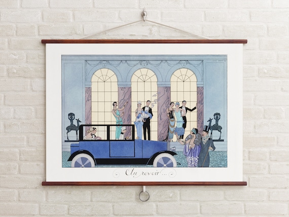 1920s French Fashion Art, Graphic Art, George Barbier Illustration, Giclee Prints, French Fashion, French New Wave, Flapper Girl, Au Revoir