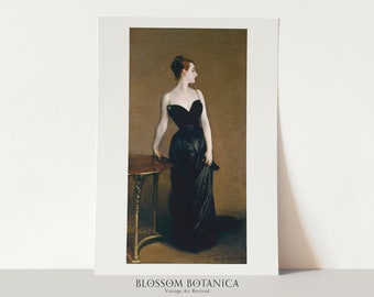 Black Velvet Victorian Vixen | John Singer Sargent Art Print | 1800s Art | Woman in Black Dress | Gothic Art | Madame Pierre Gautreau