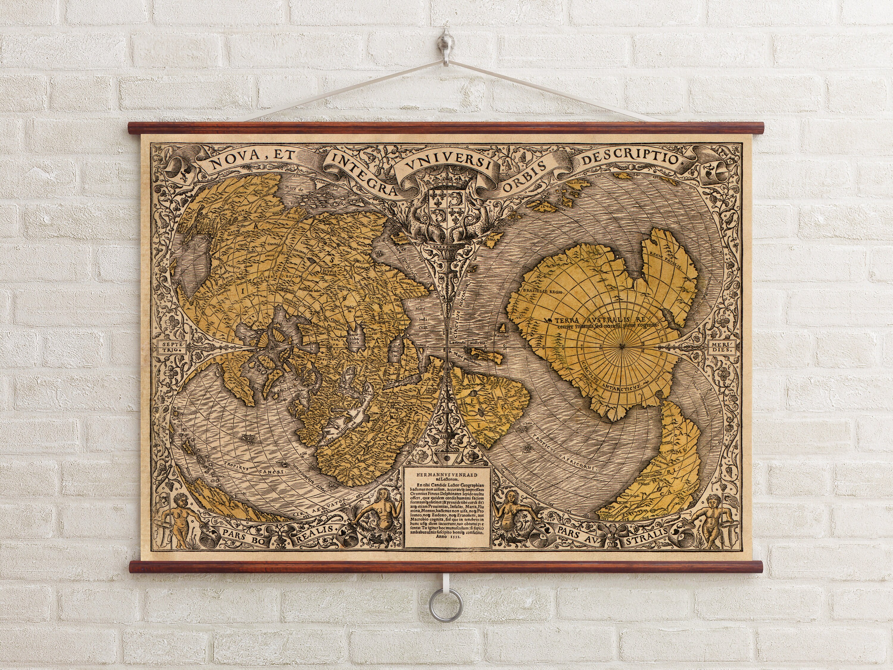 Vintage World Map From 1531 | 16th Century | Giclee Print | Oronce Finé ...