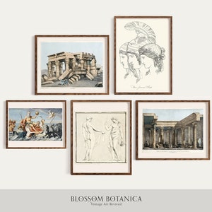 Greek Mythology Gallery Wall, Ancient Rome, Ancient Egypt, Thomas Baxter, Belzoni, John Singleton Copley, Greek Ruins, Grecian Giclee Prints
