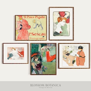 Henri de Toulouse–Lautrec Gallery Wall, Graphic Art, Moulin Rouge, French Art, Emerald Green, Oil Painting, Giclee Prints, Fine Art Prints