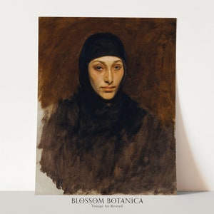 Egyptian Woman (ca. 1890–1891), John Singer Sargent, Oil Painting, Woman&#39;s Portrait, Woman in Hijab, Muslim Woman, Egyptian Art, Young Woman