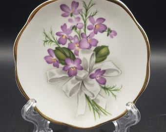 Antique Victorian Style Butter Pat - Royal Grafton Floral - Hand Painted violets
