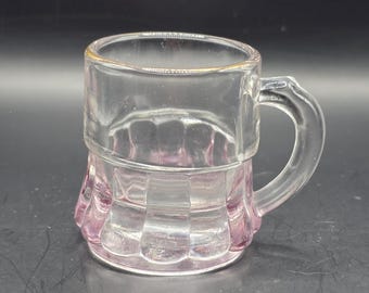 Vintage lila Depression Glas Mini Bierkrug Schnapsglas