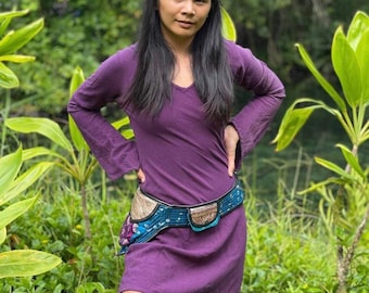 3 Pocket Indian Silk Pointed Belt