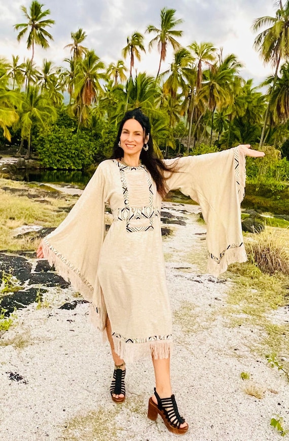 long sleeve tribal dress Tribal Maxi Shirtdress by Studio EY