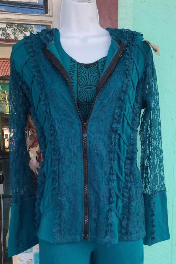 ジャケット・アウター vintage lace hoodie jacket Hooded Lace Jacket - Etsy