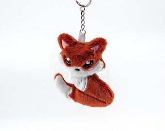 Fox Plush Keychain, Soft Handmade Bag Charm