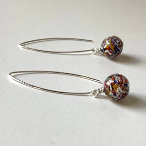 Klimt inspired Murano glass earrings, genuine Venetian glass earrings, Venetian glass earrings, long earrings, drop earrings