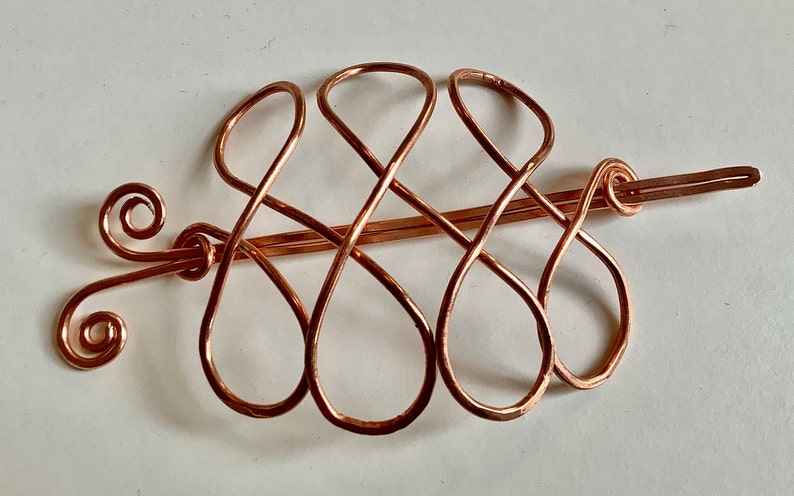 hair clip copper hair cage hair pin hair stick copper looped hair accessory copper wire hair barrette Metal hair slide