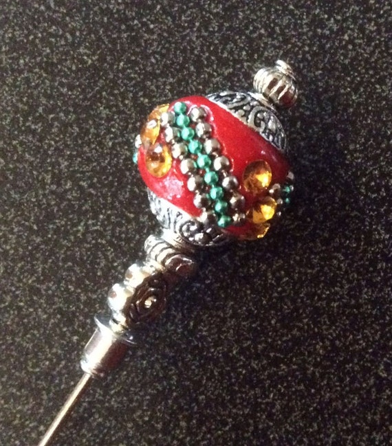 5 x 8cm Gold Plated Hat,Brooch,Hijab pins with end protectors