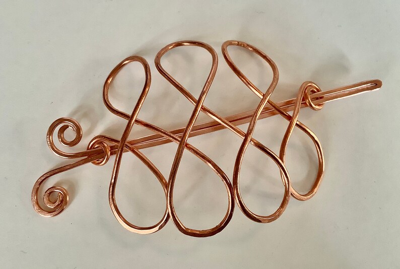 hair clip copper hair cage hair pin hair stick copper looped hair accessory copper wire hair barrette Metal hair slide