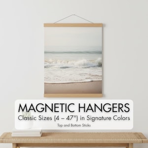 Flytande magnetisk posterhängare i trä - magnetisk ram för canvastavlor utan snöre