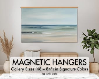 Gallery Signature Magnetic Art Hanger – Top Only | Extra-Wide Wood Poster Hanger for Prints