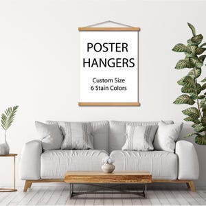 Magnetic wood poster hanger - magnetic frame for thin fabrics
