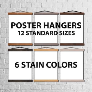 Magnetic wood poster hanger - magnetic frame for canvas prints