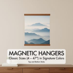 Magnetic Wood Poster Hanger – Magnetic Frame for Canvas Prints With String