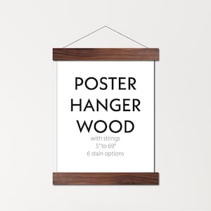 Poster Hanger Wood – Magnetic Wood Poster Hanger – Magnetic Frame for Canvas Prints With String