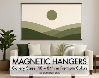 Gallery Premium Magnetic Art Hanger – Top + Bottom | Solid Wood Hanger for Art