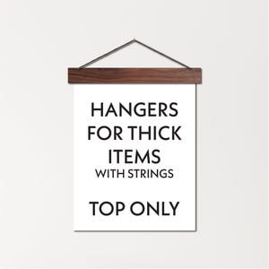 Top only - non-magnetic wood poster hanger with string - frame with screws for thick items - tapestries, rugs, quilts, diamond art, etc.