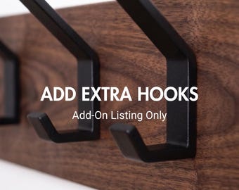 Add Extra Hooks to Your Coat Rack | Add-On Listing Only | Matte Black