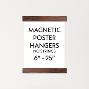 Magnetic wood poster hanger no string - magnetic frame for canvas prints