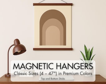 Colgador magnético clásico premium para arte (arriba + abajo) / Marco magnético para pósteres de pared