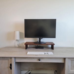 Wooden Desktop Monitor Riser and Desk Organizer for Computer and Laptop Stand Wood afbeelding 6