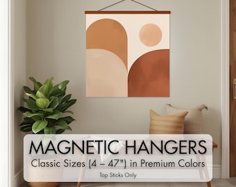 Percha magnética clásica premium para arte (solo parte superior) / Percha de madera maciza para impresiones artísticas y fotos