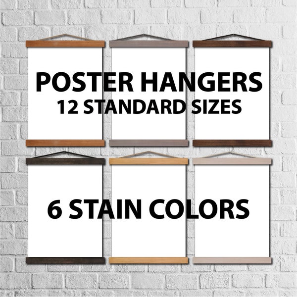 Magnetic wood poster hanger - magnetic frame for canvas prints