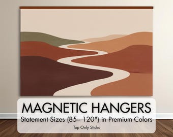Statement Premium Magnetic Art Hanger – Top Only | Extra-Long Wood Hanger for Large Prints