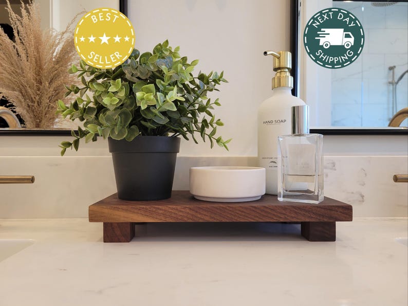 Sink Caddy-Soap Dish Riser-Decorative Soap Tray-Wooden Riser-Soap dish tray-Soap tray pedestal-Wooden Riser-Display Stool-Tiered Tray