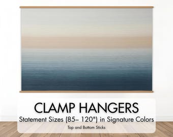 Statement Signature Clamp Art Hanger – Top + Bottom | Solid Wood Art Frame for Heavy Pieces