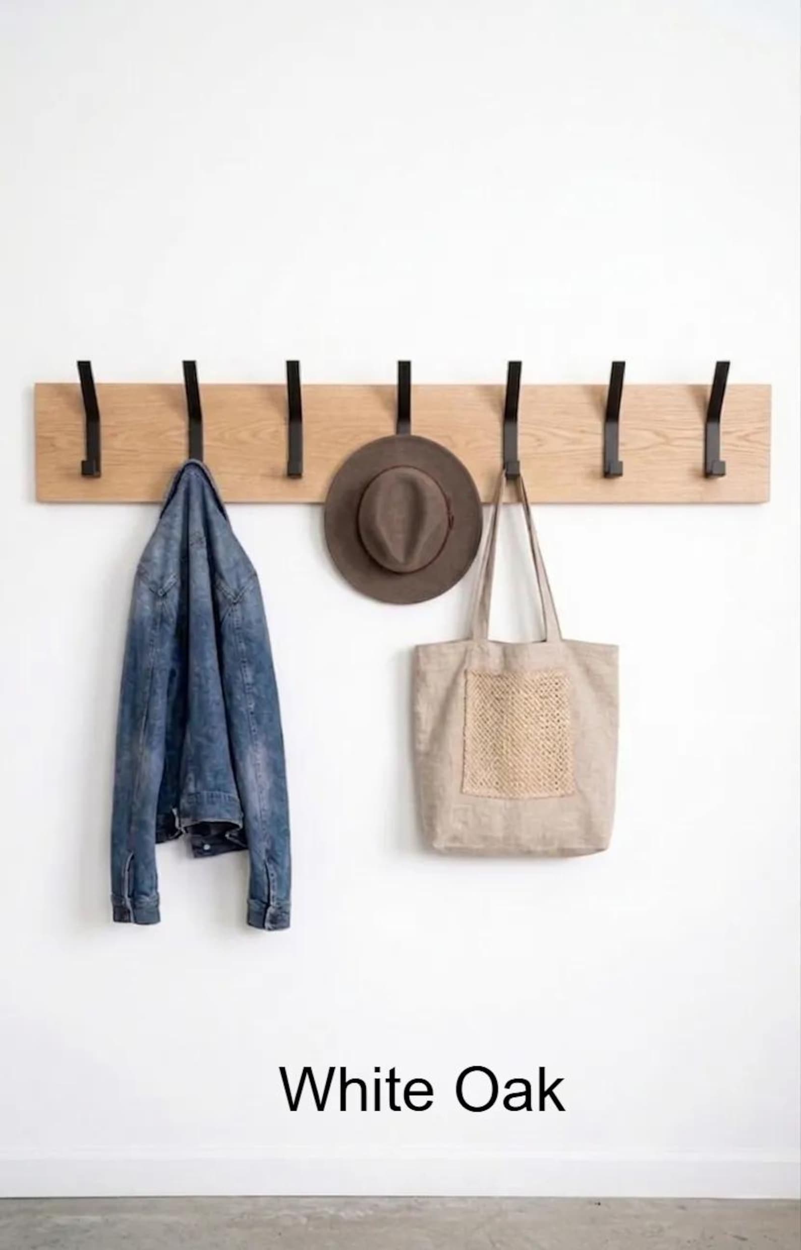 Wood Wall Coat Rack | Six Species | Custom Lengths - Etsy